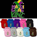 Pet Dog & Cat Hoodie Screen Printed, "Mardi Gras King"