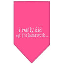 Pet and Dog Bandana Screen Printed, "I Really Did Eat The Homework"