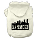 Pet Dog & Cat Hoodie Screen Printed, "San Francisco Skyline"