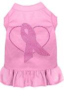 Pet Dog & Cat Dress Rhinestone, "Pink Ribbon"