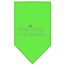 Christmas Pet and Dog Bandana Rhinestone, "Dear Santa, I Can Explain"