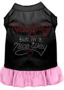 Christmas Pet Dog & Cat Dress Rhinestone, "Naughty But In A Nice Way"