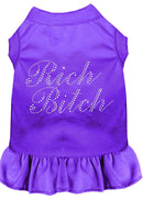 Pet Dog & Cat Dress Rhinestone, "Rich Bitch"