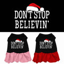 Christmas Pet Dog & Cat Dress Screen Printed, "Don't Stop Believin"