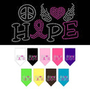 Pet and Dog Bandana Rhinestone, "Peace Love Hope Breast Cancer"