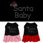 Christmas Pet Dog & Cat Dress Rhinestone, "Santa Baby"