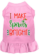 Christmas Pet Dog & Cat Dress Screen Printed, "I Make Spirits Bright"