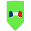 Pet and Dog Bandana Screen Printed, "Bone Shaped France Flag"