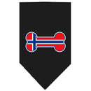Pet and Dog Bandana Screen Printed, "Bone Shaped Norway Flag"