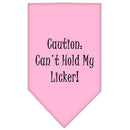Pet and Dog Bandana Screen Printed, "Caution: Can't Hold My Licker"