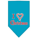 Christmas Pet and Dog Bandana Screen Printed, "I Heart Christmas"