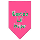Christmas Pet and Dog Bandana Screen Printed, "Santa's Lil Helper"