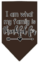 Pet and Dog Bandana Screen Printed, "I Am What My Family Is Thankful For"