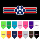 Pet and Dog Bandana Screen Printed, "Patriotic Star Paw"
