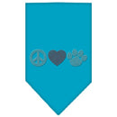 Pet and Dog Bandana Rhinestone, "Peace Love Paw"