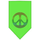 Pet and Dog Bandana Rhinestone, "Rainbow Peace Sign"