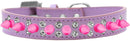 Pet and Dog Spike Collar, "Double Crystal & Bright Pink Spikes"