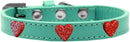 Dog, Puppy & Pet Widget Fashion  Collar, "Red Glitter Heart"