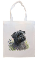 Canvas Tote Bag, Zippered With Handles & Inner Pocket, "Affenpinscher"