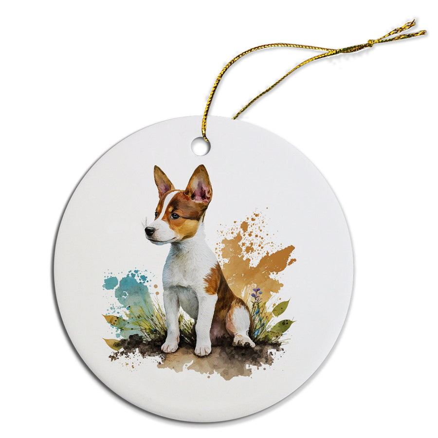 Dog Breed Specific Round Christmas Ornament, 