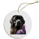 Dog Breed Specific Round Christmas Ornament, "Newfoundland"