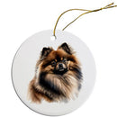 Dog Breed Specific Round Christmas Ornament, "Pomeranian"