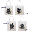 Canvas Tote Bag, Zippered With Handles & Inner Pocket, "Affenpinscher"