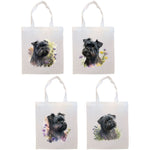 Canvas Tote Bag, Zippered With Handles & Inner Pocket, "Affenpinscher"