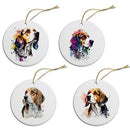 Dog Breed Specific Round Christmas Ornament, "Beagle"