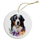 Dog Breed Specific Round Christmas Ornament, "Bernese Mountain Dog"