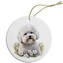 Dog Breed Specific Round Christmas Ornament, "Bichon Frise"