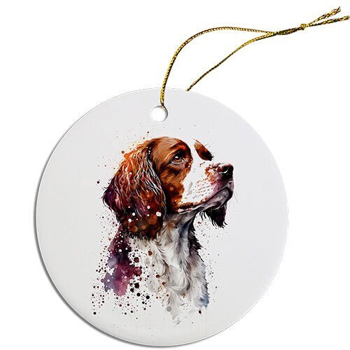 Dog Breed Specific Round Christmas Ornament, 