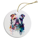 Dog Breed Specific Round Christmas Ornament, "Bulldog"
