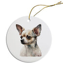 Dog Breed Specific Round Christmas Ornament, "Chihuahua"