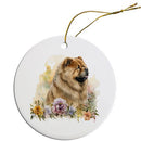 Dog Breed Specific Round Christmas Ornament, "Chow"