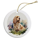 Dog Breed Specific Round Christmas Ornament, "Cocker Spaniel"