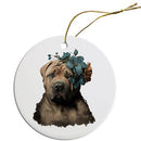 Dog Breed Specific Round Christmas Ornament, "Shar-Pei"