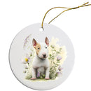 Dog Breed Specific Round Christmas Ornament, "Bull Terrier"
