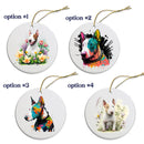 Dog Breed Specific Round Christmas Ornament, "Bull Terrier"