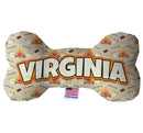 Pet & Dog Plush Bone Toys, "Virginia Mountains" (Set 1 of 2 Virginia State Toy Options, available in different pattern options!)