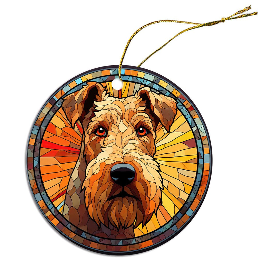 Dog Breed Christmas Ornament Stained Glass Style, 