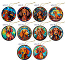 Dog Breed Christmas Ornament Stained Glass Style, "Dachshund"