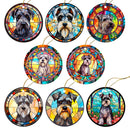 Dog Breed Christmas Ornament Stained Glass Style, "Schnauzer"