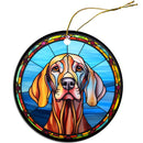 Dog Breed Christmas Ornament Stained Glass Style, "Weimaraner"