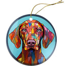 Dog Breed Christmas Ornament Stained Glass Style, "Weimaraner"