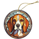 Dog Breed Christmas Ornament Stained Glass Style, "Beagle"