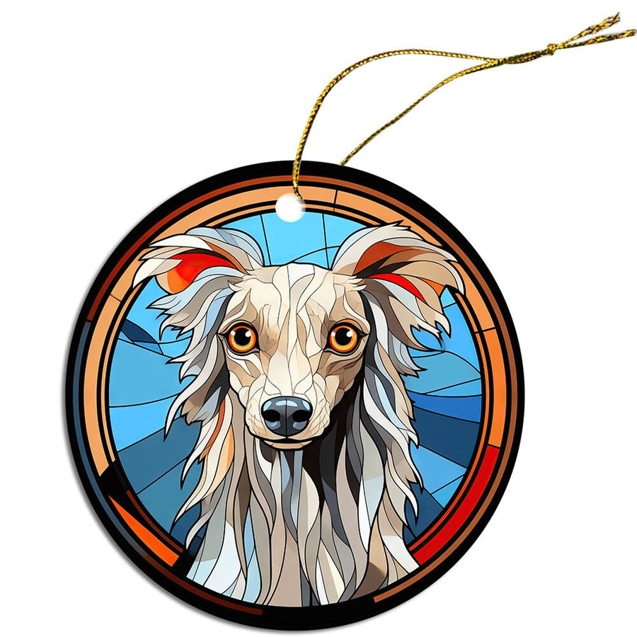 Dog Breed Christmas Ornament Stained Glass Style, 