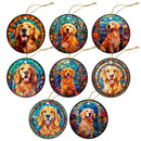 Dog Breed Christmas Ornament Stained Glass Style, "Golden Retriever"