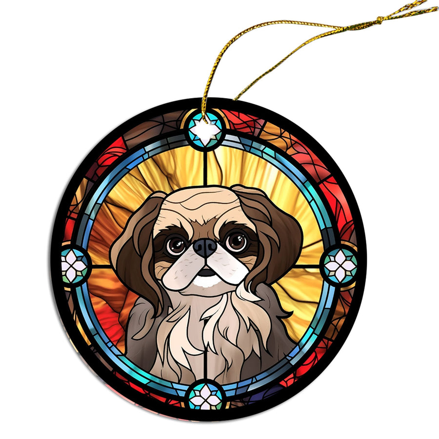 Dog Breed Christmas Ornament Stained Glass Style, 