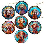 Dog Breed Christmas Ornament Stained Glass Style, "Weimaraner"